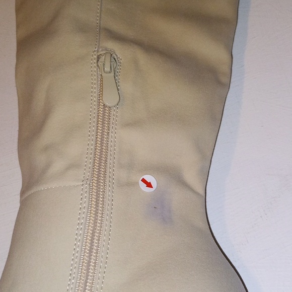 Lulu's Beckyy Bone Suede Square Toe Knee-High Boots from Lulus - Picture 2 of 11